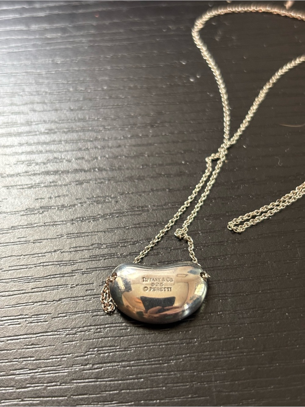 Vintage Tiffany & Co. Sterling Silver Elsa Peretti Bean Pendant Necklace Set - Picture 3 of 5
